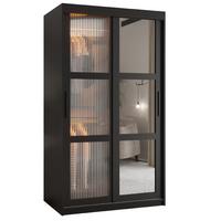 SCHWEBETÜRENSCHRANK 200/100/62 2-türig - Schwarz, Holz/Kunststoff (100/200/62cm) - Abiks Möbel