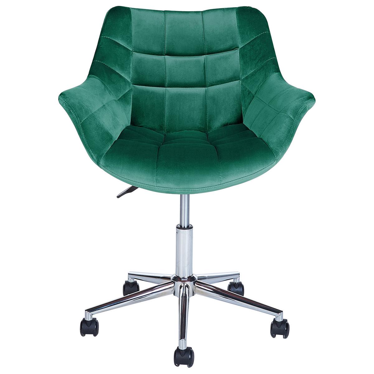 BÜROSTUHL Samtstoff Grün Labelle - Grün, Textil/Metall (62/83/62cm) - Beliani
