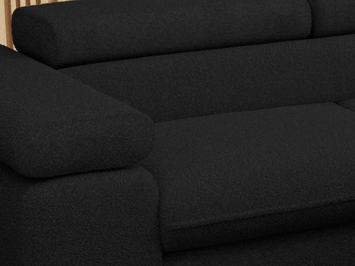 ECKSOFA PETER L Schwarz Boucle - Rechts Seite - Schwarz, Textil/Metall (273/208cm) - MKS