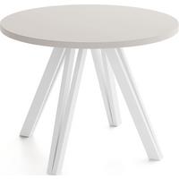 ESSTISCH Ravero runder ausziehbarer, Kaschmir 100/100/77 cm - Kaschmir/Weiß, Holz/Holzwerkstoff (100/100/76.5cm) - WFL GROUP