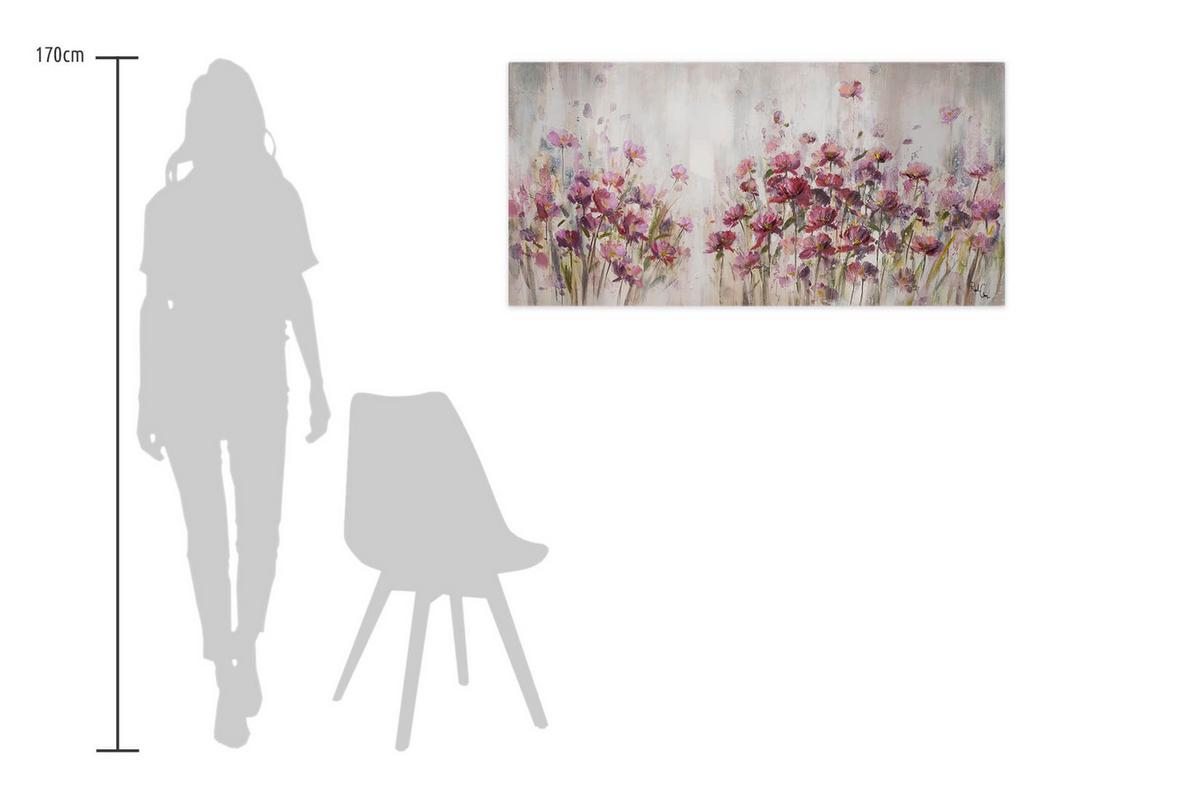 ACRYLBILD HANDGEMALT 120/60 cm - Pink, Holz/Textil (120/60cm) - KUNSTLOFT