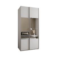 SCHWEBETÜRENSCHRANK 245,5/100/64 2-türig - Silberfarben/Weiß, Holz/Metall (100/245/64cm) - Abiks Möbel
