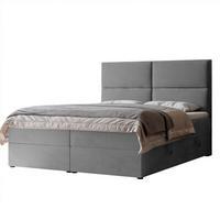 BOXBETT 120x200 cm mit Topper - Hellgrau, Holzwerkstoff/Textil (140/200cm) - Idohome