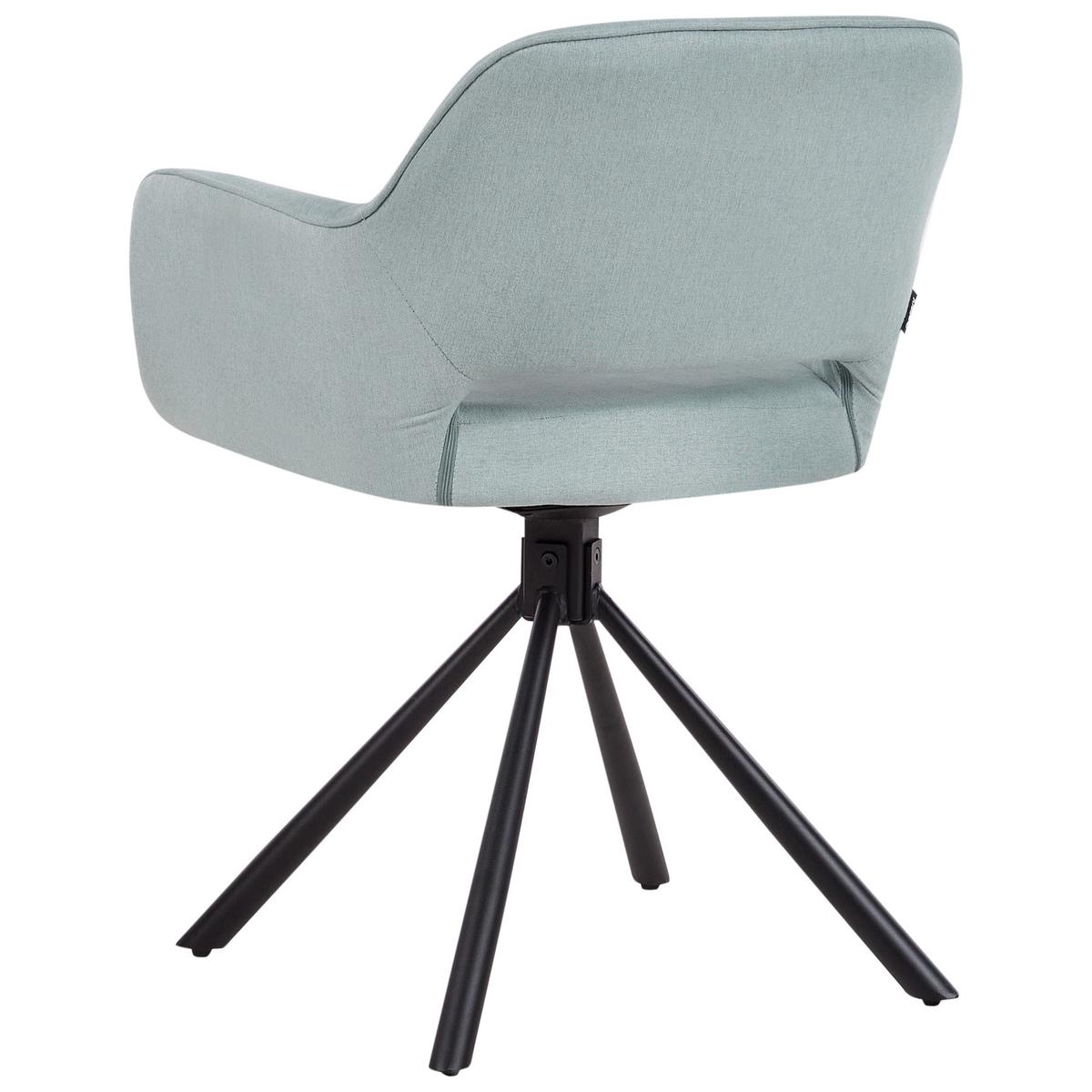 ESSZIMMERSTUHL 2er-Set Mintgrün Loures - Schwarz/Mintgrün, Textil (56/80/63cm) - Beliani