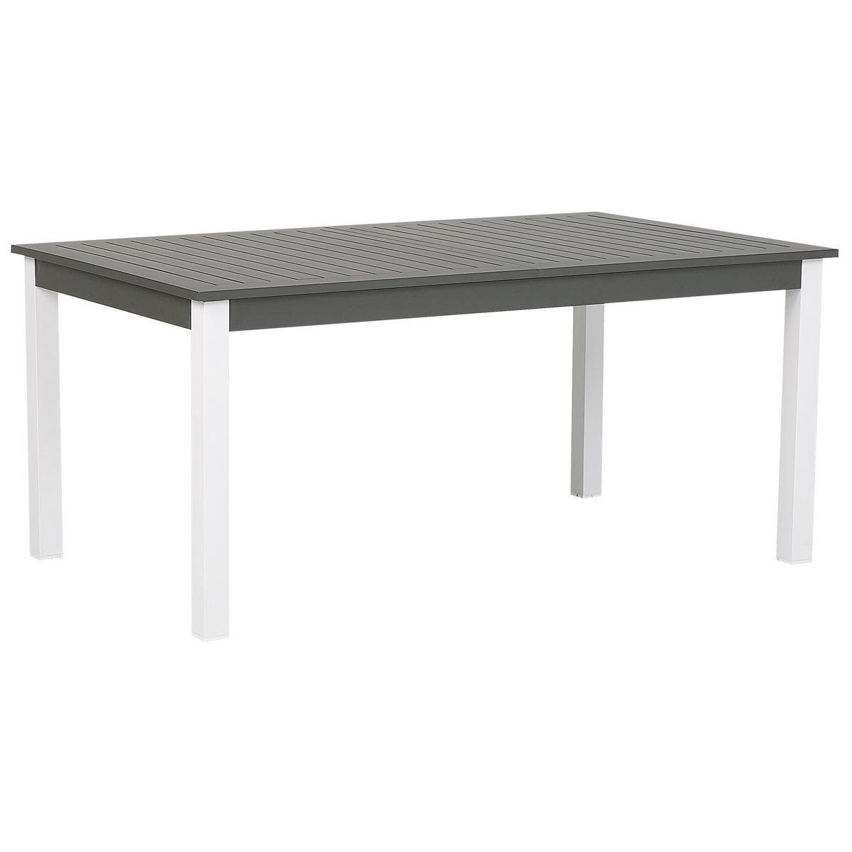 GARTENMÖBEL SET 6-Sitzer Aluminium dunkelgrau Pancole - Weiß/Grau, Metall - Beliani