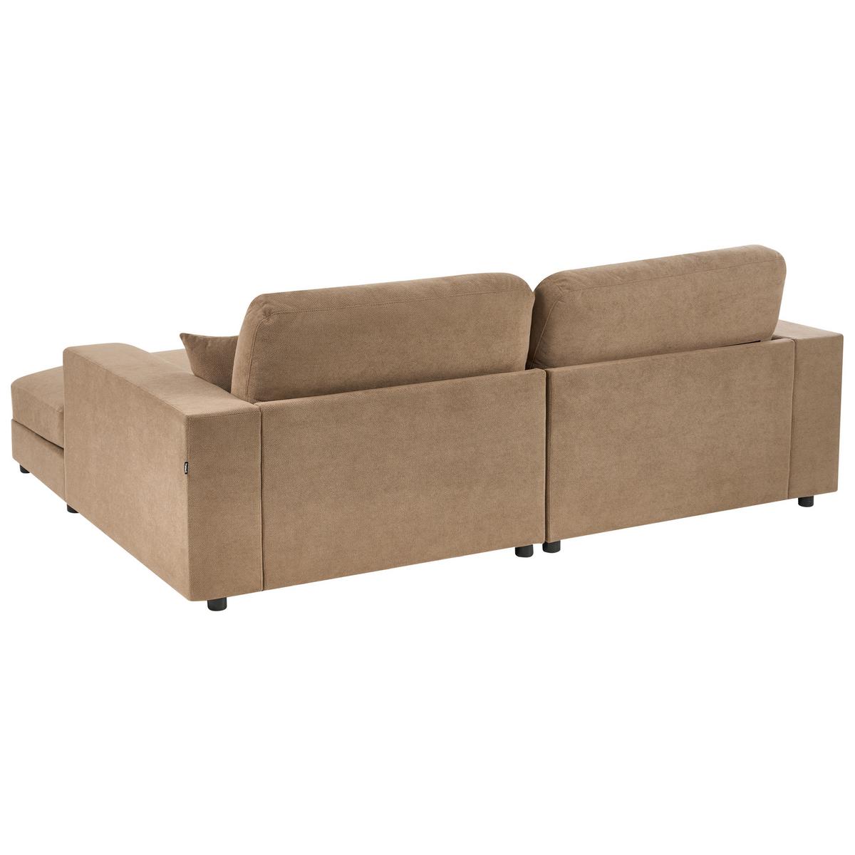 ECKSOFA 3-Sitzer Stoff Braun linksseitig Lofoten - Braun, Textil (250/185cm) - Beliani