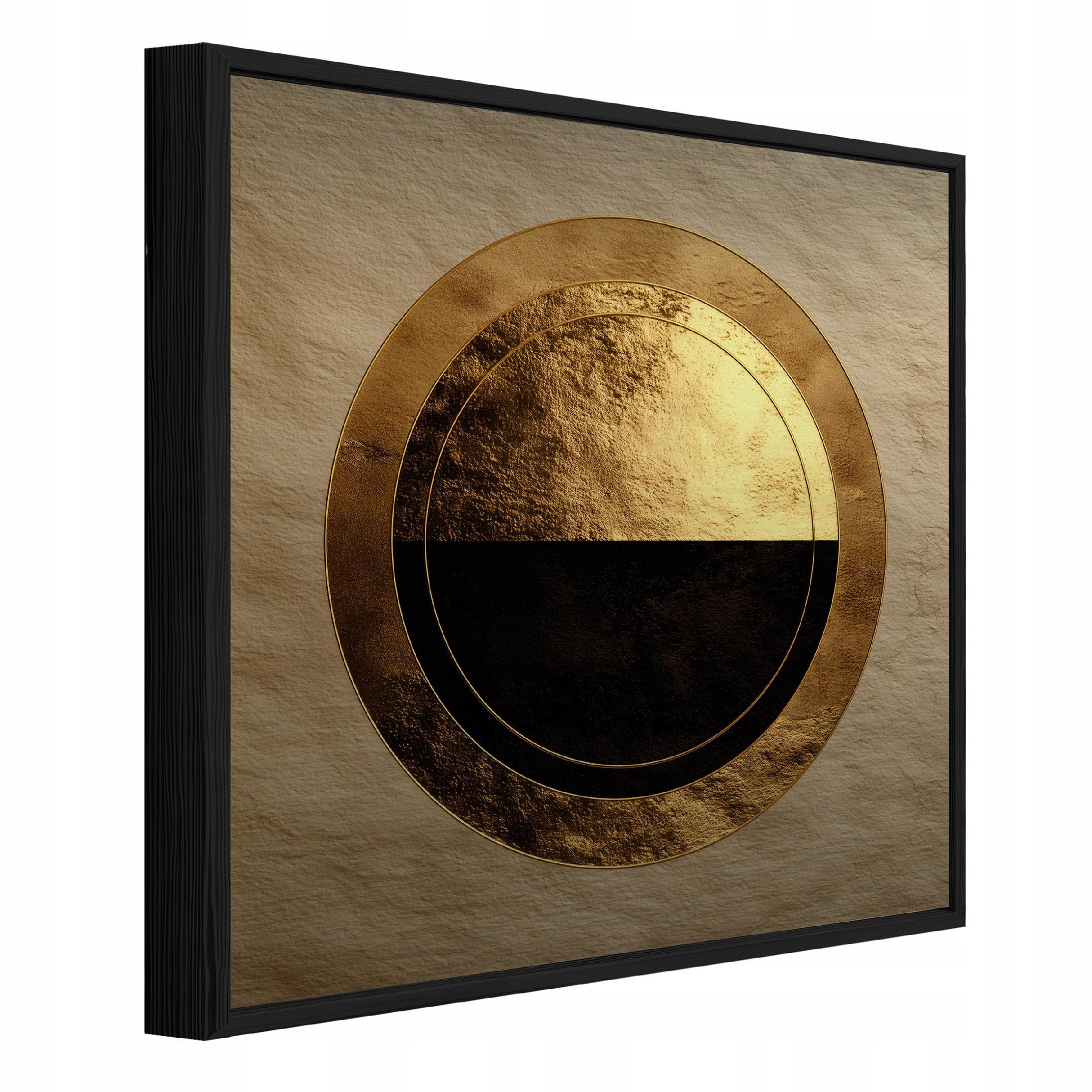 BILDER mit Rahmen Abstraktion Glanz Golden 80x80 cm - Multicolor, Metall (80/80cm) - Wallarena