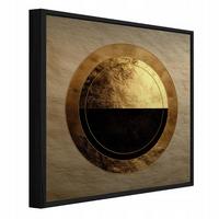 BILDER mit Rahmen Abstraktion Glanz Golden 30x30 cm - Multicolor, Metall (30/30cm) - Wallarena