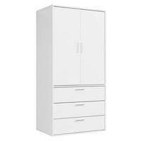 KLEIDERSCHRANK Der Grenzenlose - Weiß, Holzwerkstoff (90/187/58cm) - Mokebo