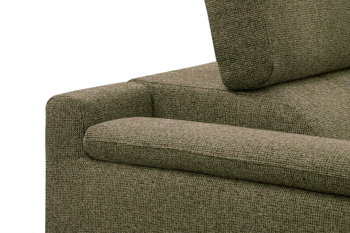 ECKSOFA FIERO 5-Sitzer, olivgrün - Schwarz/Olivgrün, Holzwerkstoff/Textil (290/228cm) - Wozimo