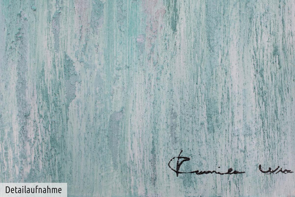 ACRYLBILD HANDGEMALT 75/100 cm - Blau/Weiß, Holz/Textil (75/100cm) - KUNSTLOFT
