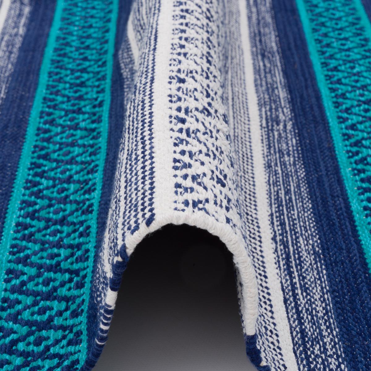 KELIM BAUMWOLLE NATUR TEPPICH GRACE - Blau, Textil (200/290cm) - Pergamon