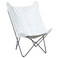 SCHMETTERLINGSSESSEL Samtstoff Weiß Nybro - Weiß, Textil/Metall (70/99/85cm) - Beliani