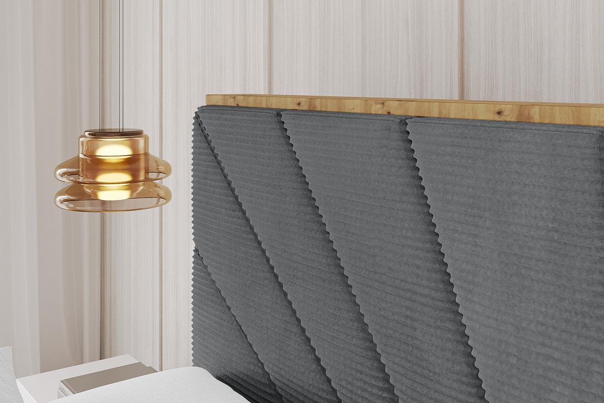 POLSTERBETT mit Bettkasten, Fußteil und Lattenrost, Boxbett mit Matratze H3/H4 - ENZO6-Z 120x200 Dunkelgrau - Anthrazit, Holzwerkstoff/Textil (120/200cm) - ALTDECOR