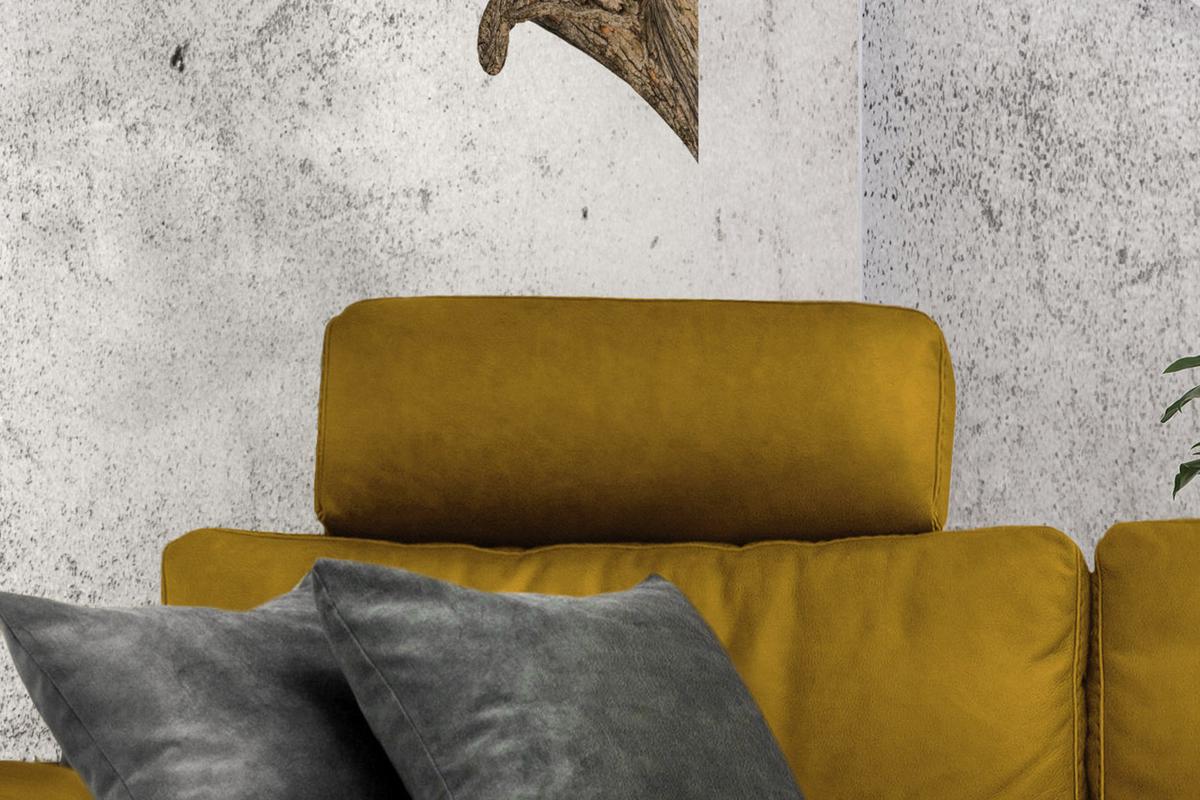 ECKSOFA XL MOTORISCHER RELAXFUNKTION LOLA Gelb Webstoff Relaxfunktion - Currygelb/Gelb, Textil (304/178cm) - KAWOLA