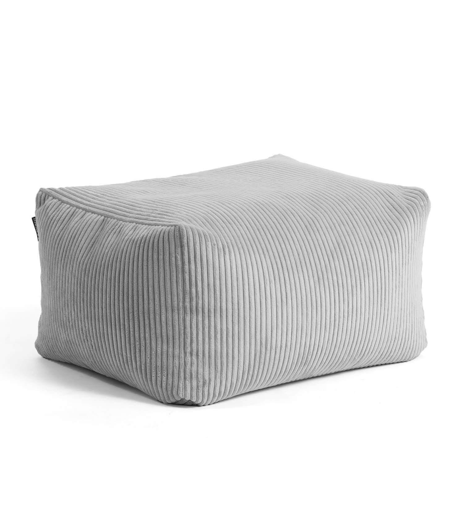 POUF Cord Block - Grau, Textil (65/35/55cm) - Mokebo