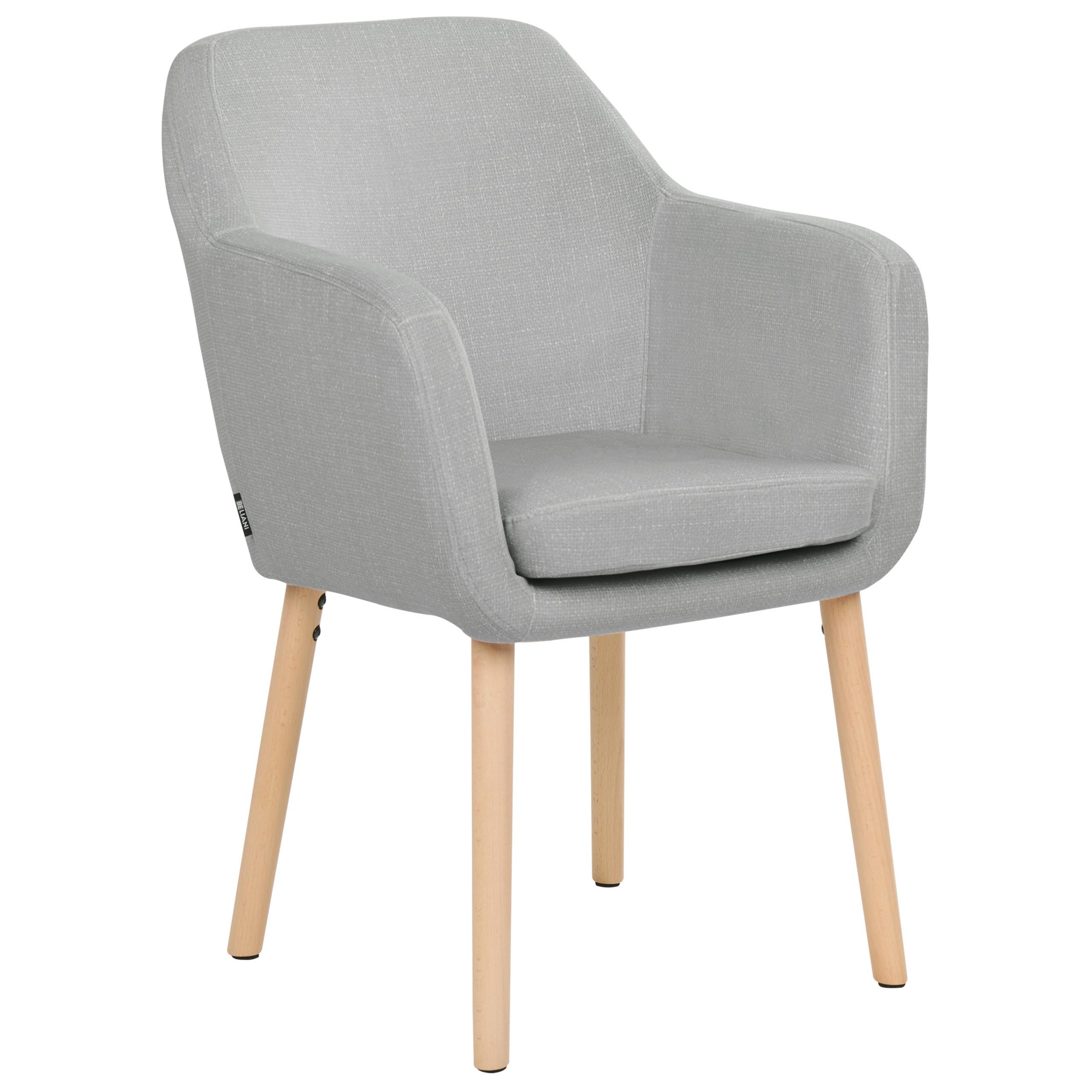 ESSZIMMERSTUHL Samtstoff grau Yorkville II - Hellbraun/Grau, Textil (56/82/46cm) - Beliani