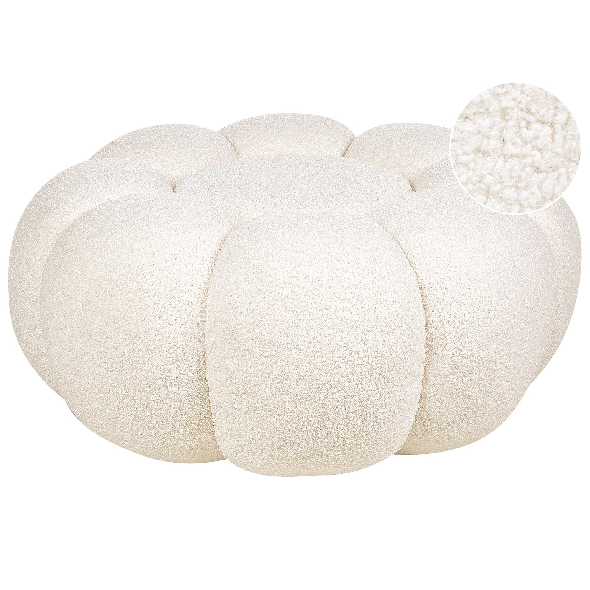 POUF Weiß Beaufort - Creme, Textil (60/27/60cm) - Beliani