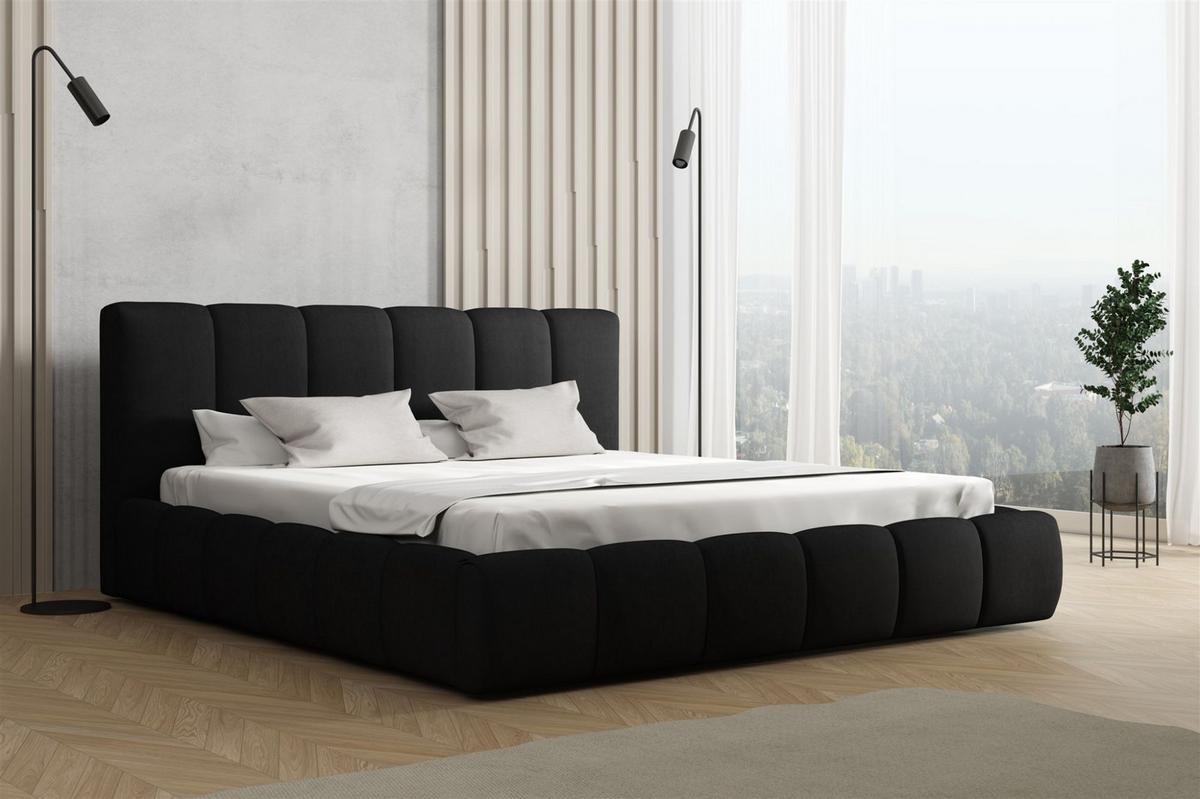 POLSTERBETT Giulia Magic Velvet - Schwarz, Holzwerkstoff/Textil (160/200cm) - Fun Möbel