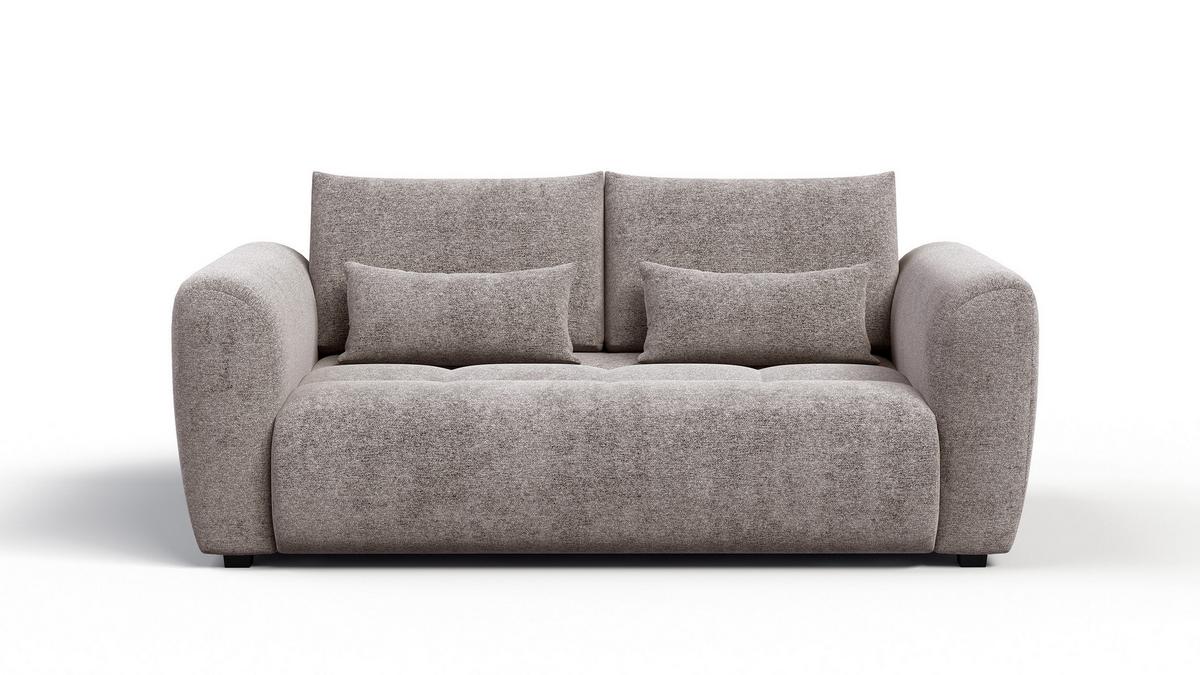SOFA SORENO 3-Sitzer, dunkelbeige - Beige/Schwarz, Holz/Textil (214/94/114cm) - Wozimo