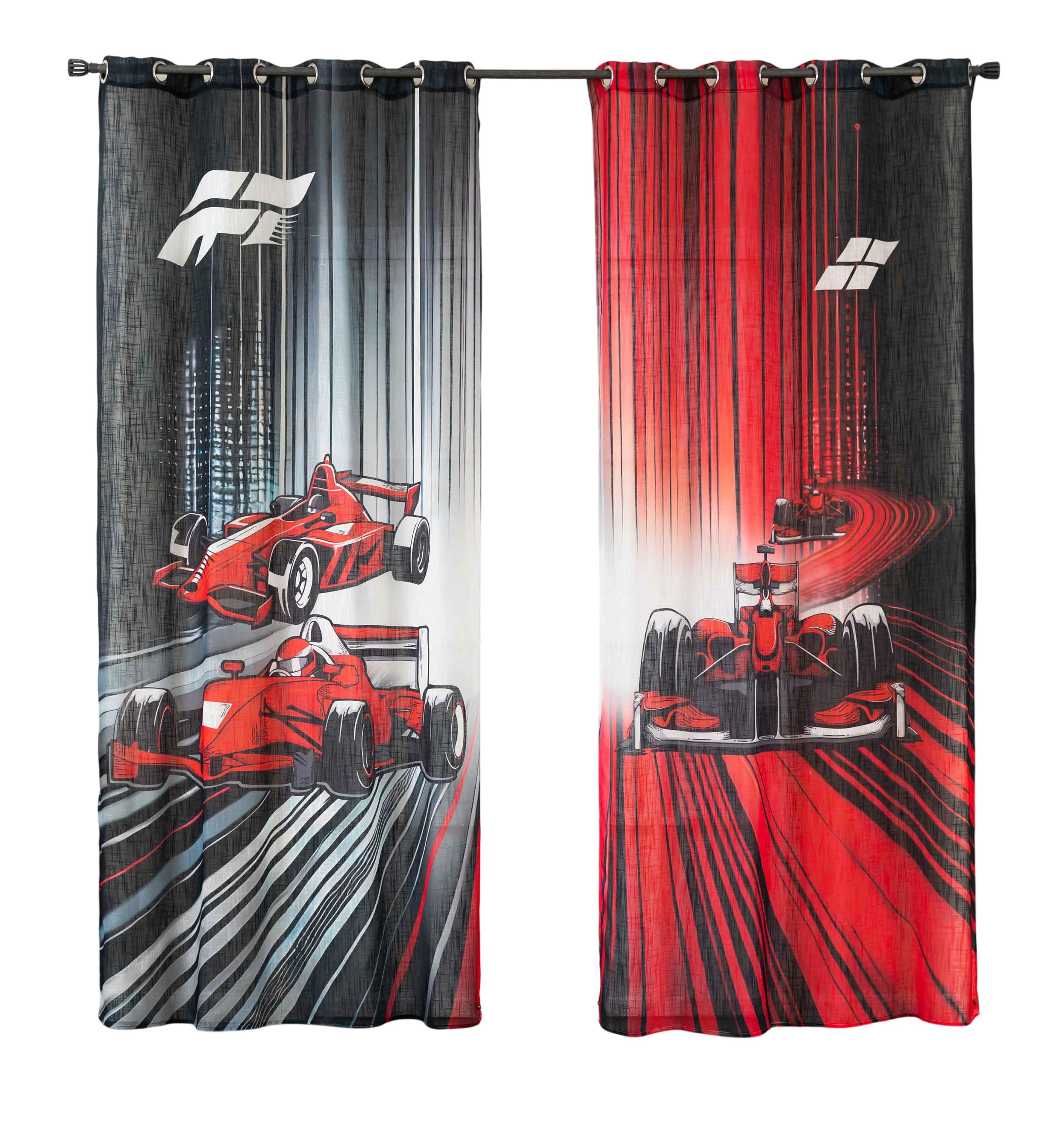 VORHANG 2ER SET SEOUL HxB 245x140 cm Racing - Rot, Textil (140/245cm) - Gardinenbox