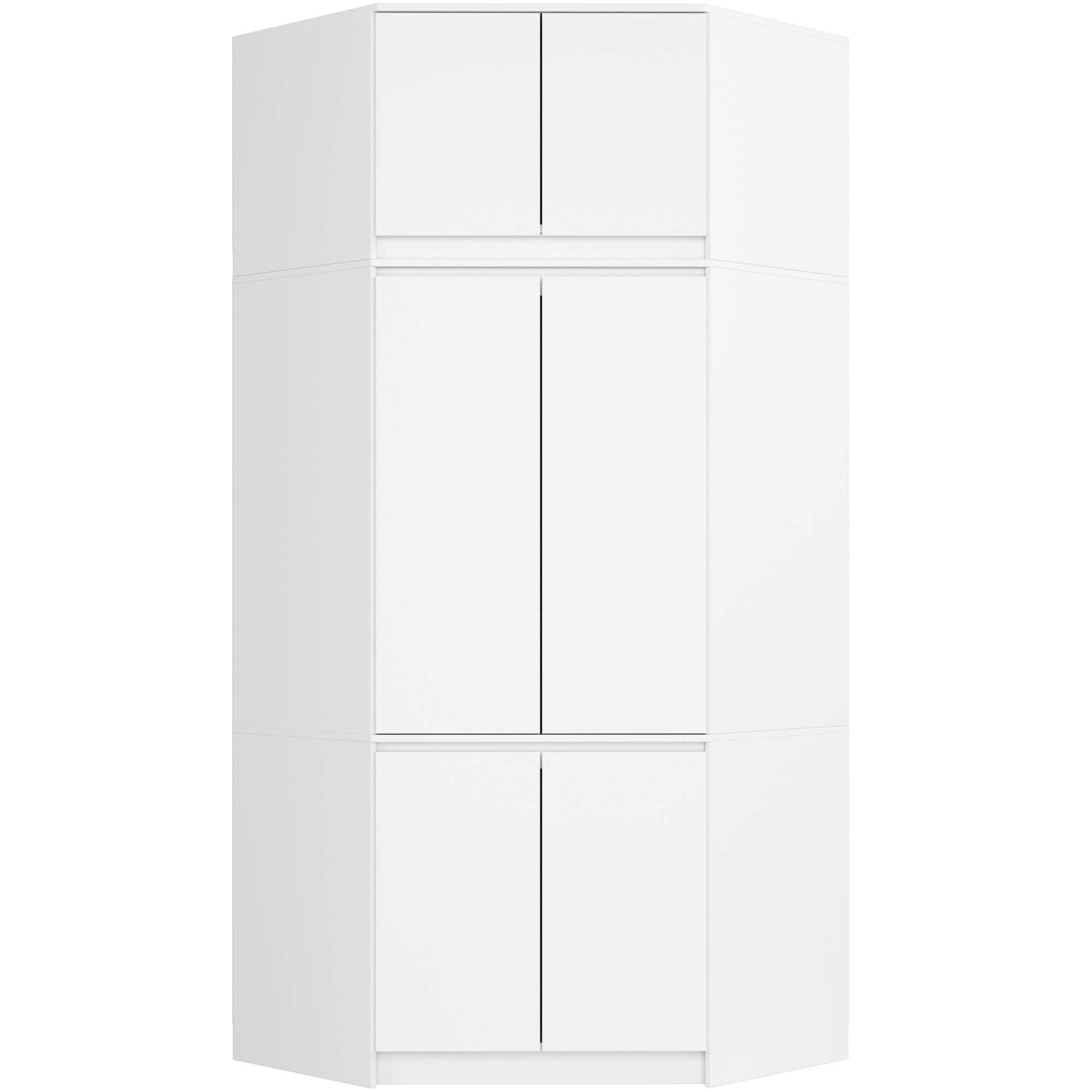 KLEIDERSCHRANK Weiß 235/100/50 - Weiß, Holzwerkstoff (100/235/50cm) - RAUMHIRSCH FURNITURE