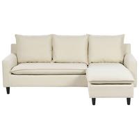 ECKSOFA 3-Sitzer Stoff Hellbeige linksseitig Elvenes - Beige, Textil (206/140cm) - Beliani