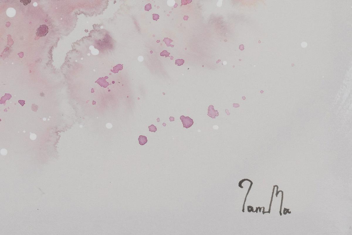 ACRYLBILD HANDGEMALT 60/60 cm - Pink, Holz/Textil (60/60cm) - KUNSTLOFT
