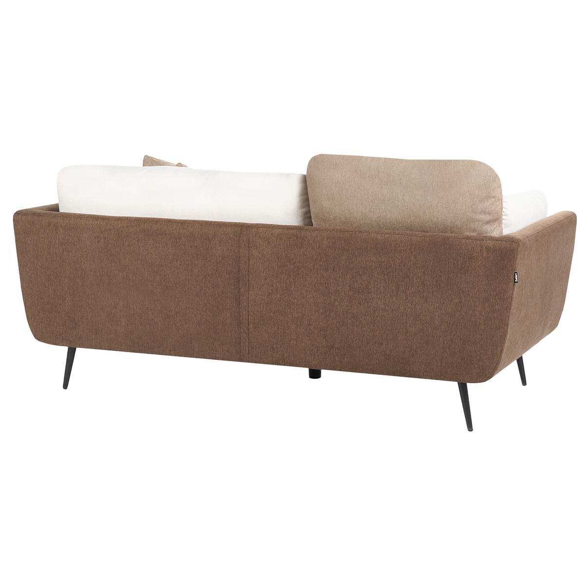 SOFA-SET 4-Sitzer Stoff Braun Bolga - Hellbraun/Braun, Textil (185/89/83cm) - Beliani