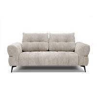 SOFA SALVINI 2,5-Sitzer, ecru - Ecru/Schwarz, Holzwerkstoff/Textil (176/88/99cm) - Wozimo
