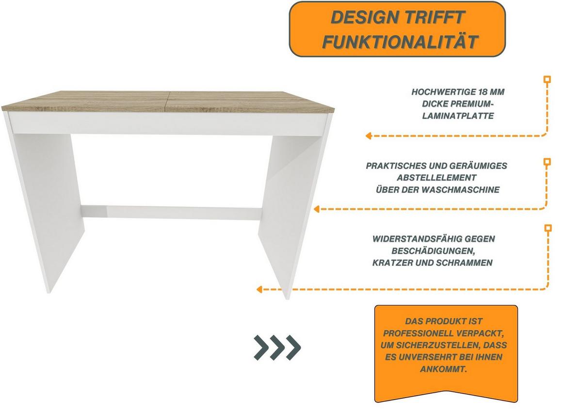 WASCHMASCHINENSCHRANK für Waschmaschine & Wäschetrockner Beige 129/97/61 - Sonoma Eiche, Holzwerkstoff (129/97/61cm) - RAUMHIRSCH FURNITURE