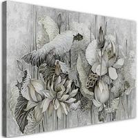 WANDBILD saint lotos blumen - Silberfarben, Textil (60/40cm) - Feeby