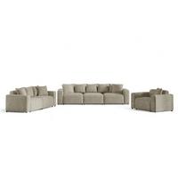 SOFASET Megan 3-2-1 In Poso - Beige, Holzwerkstoff/Textil (327/75/98cm) - Fun Möbel