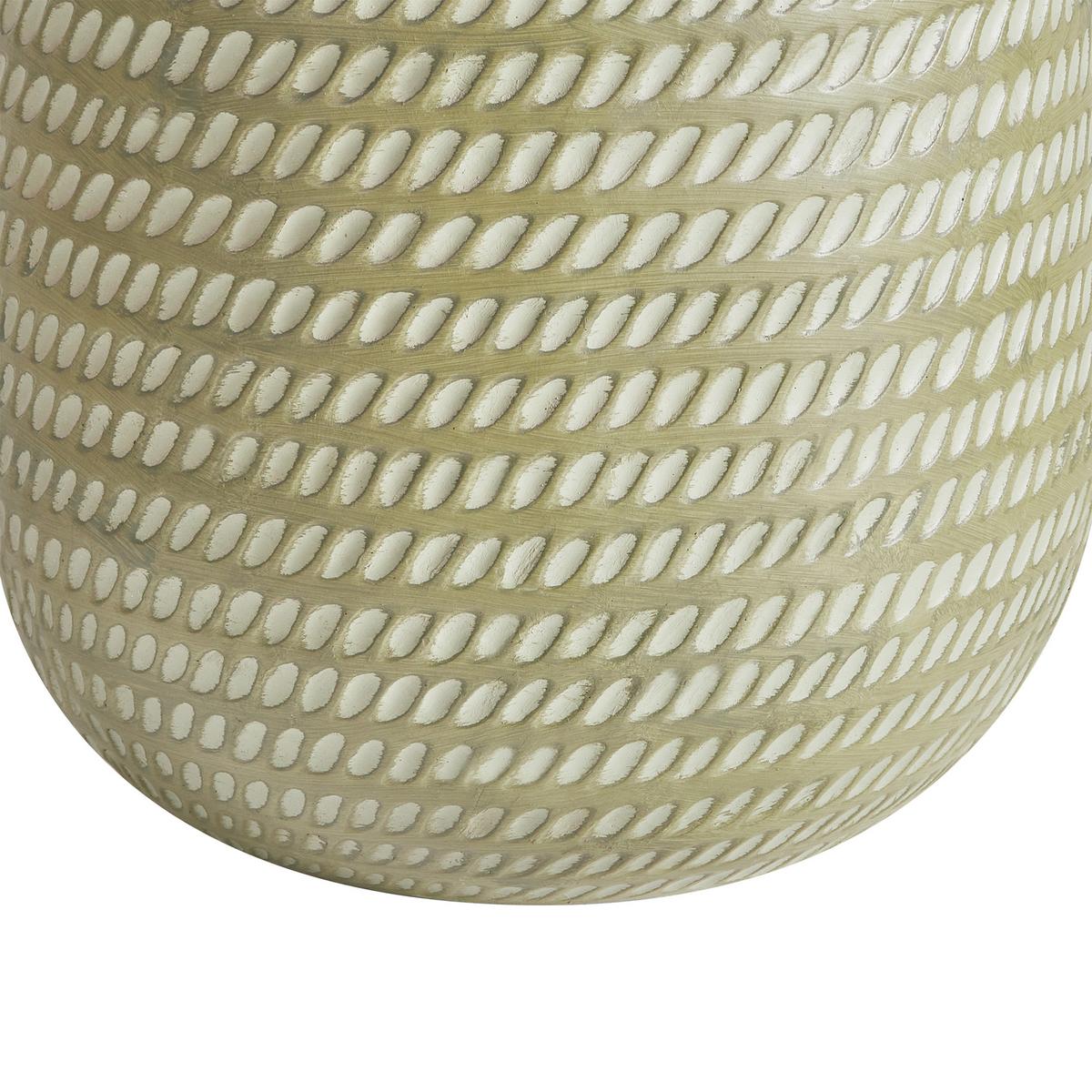 BLUMENTOPF olivgrün rund 27/27/32 cm Livadia - Grün, Naturmaterialien (32cm) - Beliani