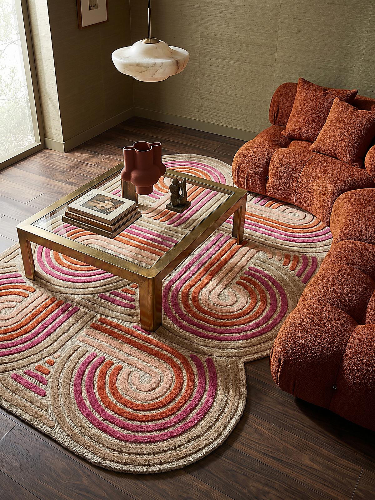 WOLLTEPPICH SOAR, abstrakt, Rosa, 200 x 300 cm - Rosa, Textil (300/200cm) - KADIMA DESIGN