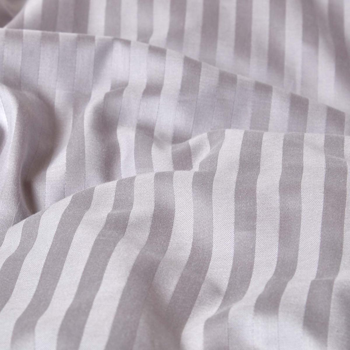 SEITENSCHLÄFERKISSENBEZUG Damast-Streifen, 48/136 cm - Grau, Textil (50/140cm) - Homescapes