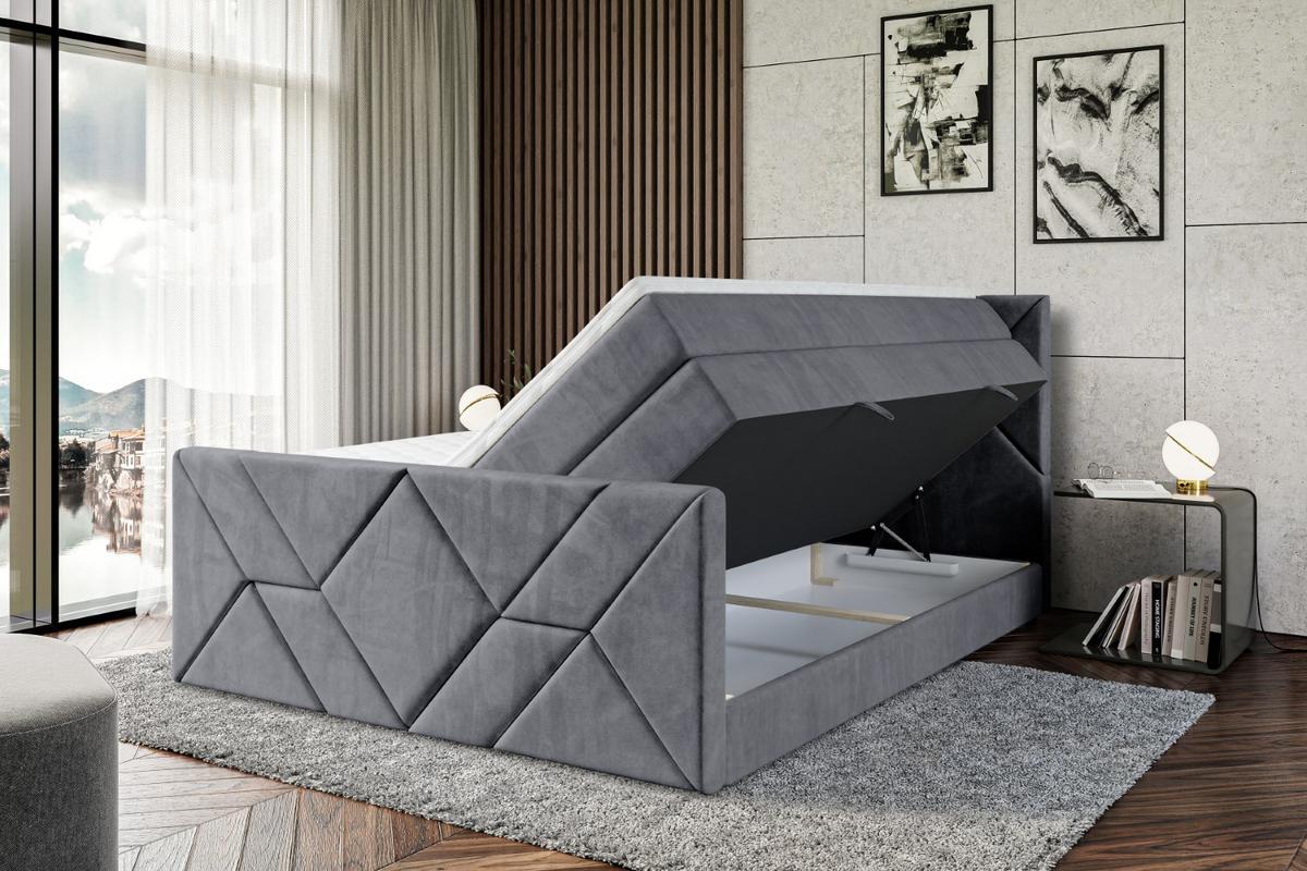 BOXSPRINGBETT BARWA-Z KING - 160x200 - H3/H4 - Dunkelgrau - Dunkelgrau, Holzwerkstoff (160/200cm) - ALTDECOR