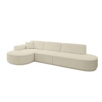 ECKSOFA Ottomane Links MARI-L2-v3 - 328x171x83 cm Beige Bouclé - Beige/Schwarz, Holzwerkstoff/Kunststoff (328/171cm) - ALTDECOR