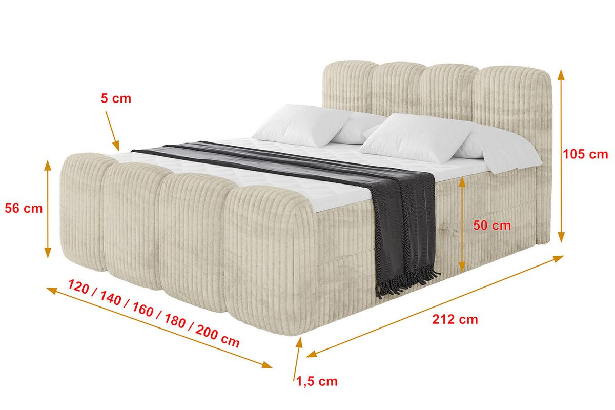 BOXBETT mit Matratze H4 und Lattenrost - NINA-Z - 120x200 cm - Creme - Magnolie, Holzwerkstoff (120/200cm)