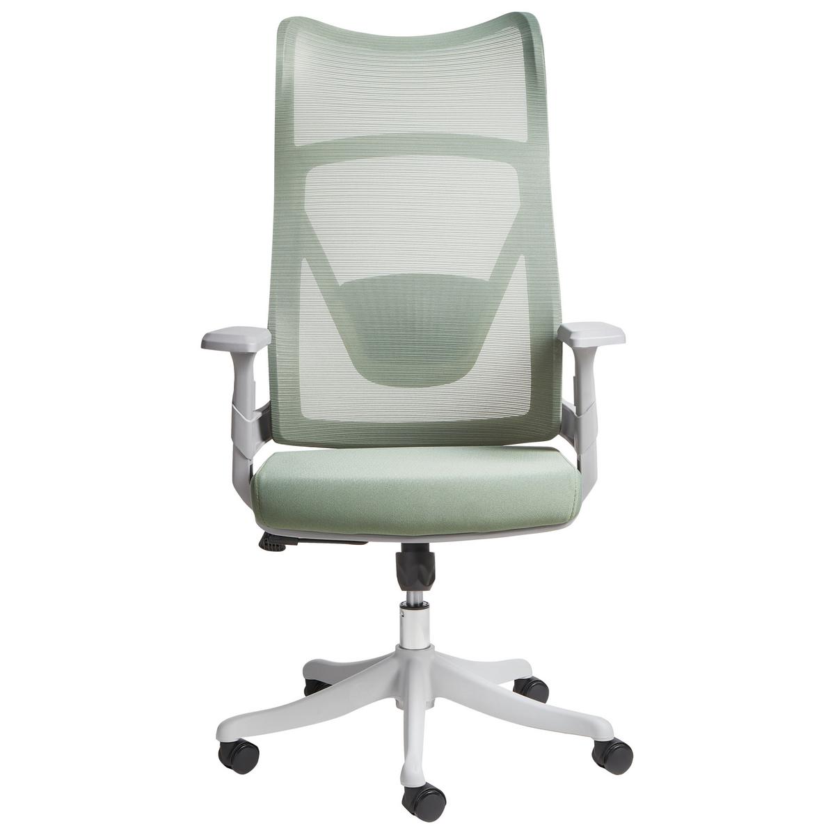 BÜROSTUHL Grün Bard - Hellgrau/Grün, Textil (50/113/66cm) - Beliani