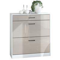 SCHUHSCHRANK Elvas Front in Sandgrau Hochglanz - Sandfarben, Holzwerkstoff (89/95.5/27cm) - Vladon
