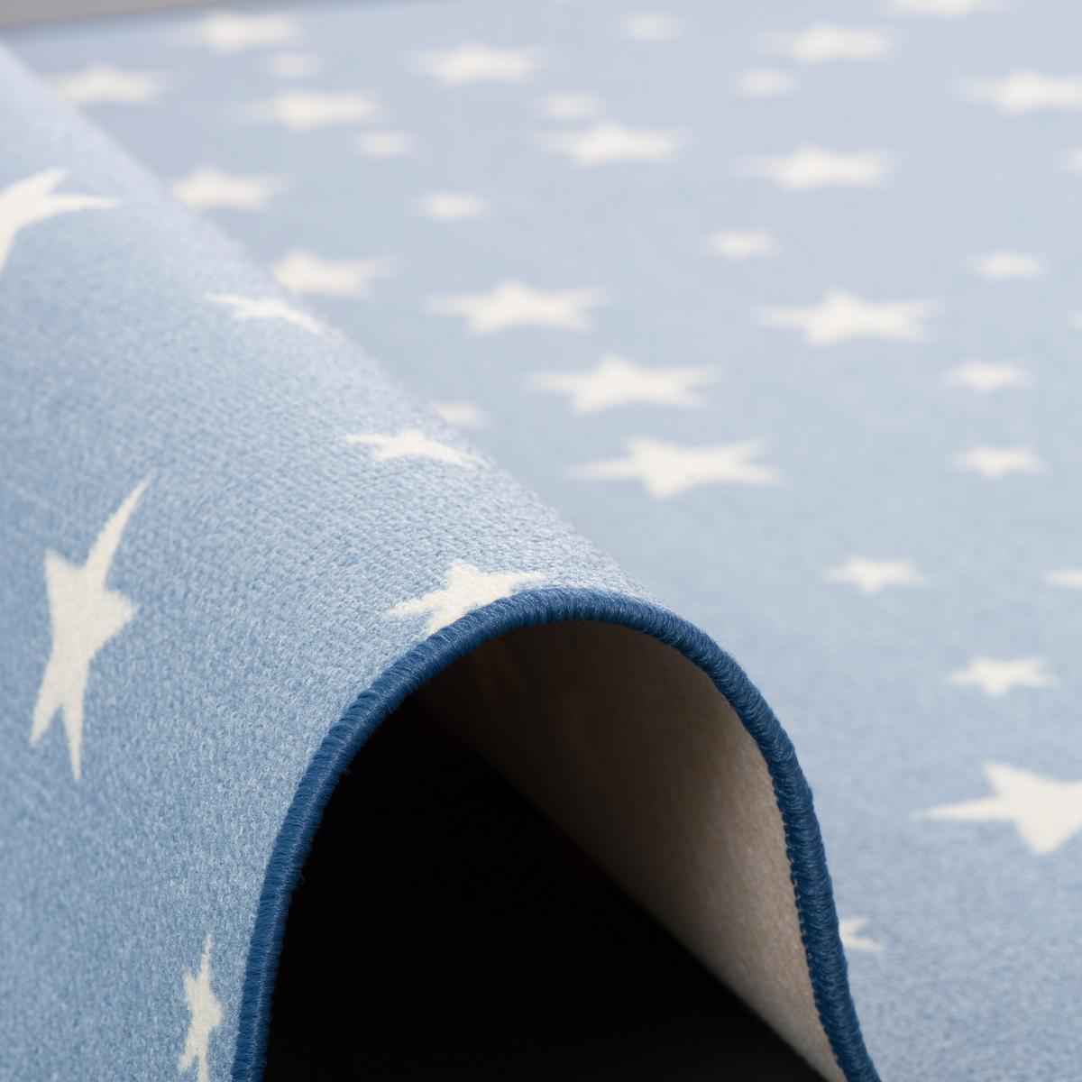KINDER SPIEL TEPPICH STERNE - Blau, Textil (80/240cm) - Snapstyle