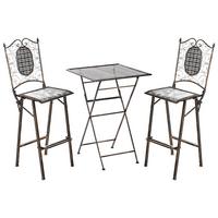 GARTENBAR Set klappbar Metall Schwarz Bormio - Goldfarben/Schwarz, Metall - Beliani