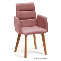 ARMLEHNSTUHL (4er-Set) Darelle 52x92x60 Eiche geölt/Rosewood - Eichefarben/Dunkelrosa, Kunststoff (60/92/52cm) - 58aufmkessel