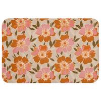 BADEMATTE Blumen - Motiv - Retro 90x60 cm - Multicolor, Textil (90/60cm) - OnlyWow
