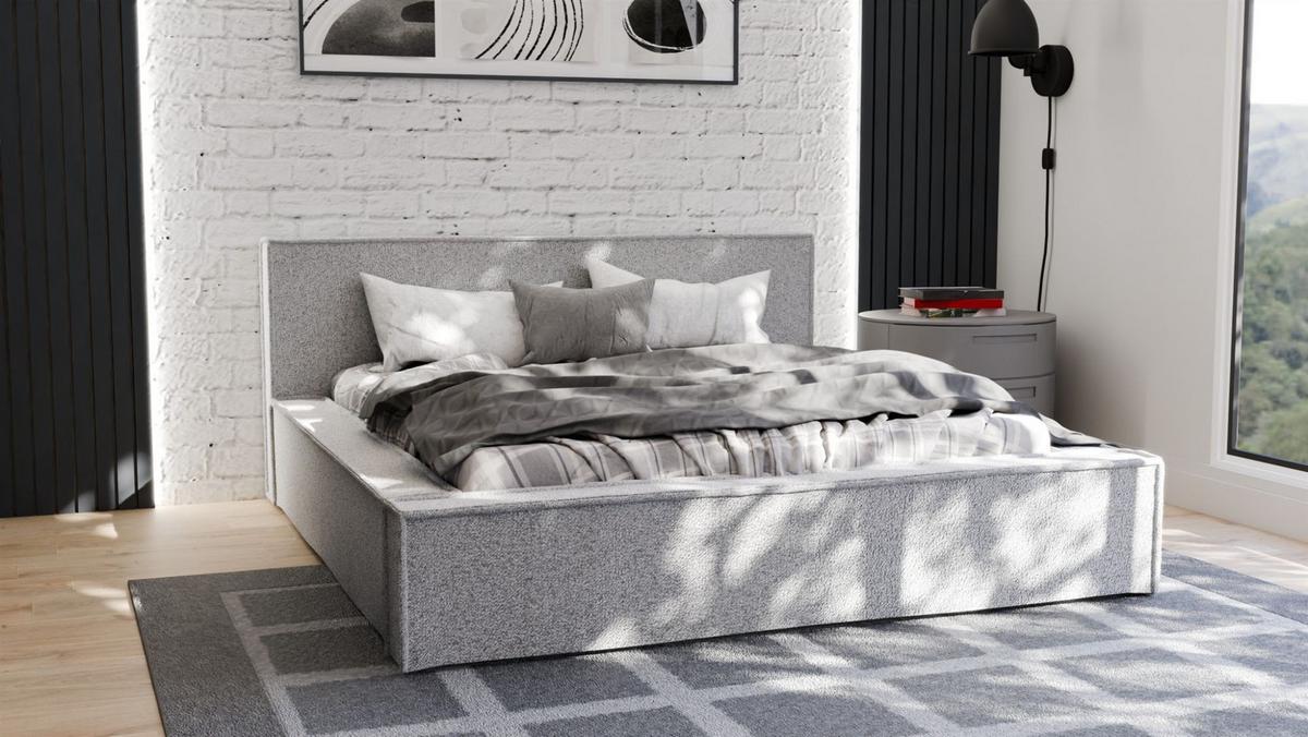 POLSTERBETT Aldana In Puente - Beige, Holzwerkstoff/Textil (200/200cm) - Fun Möbel