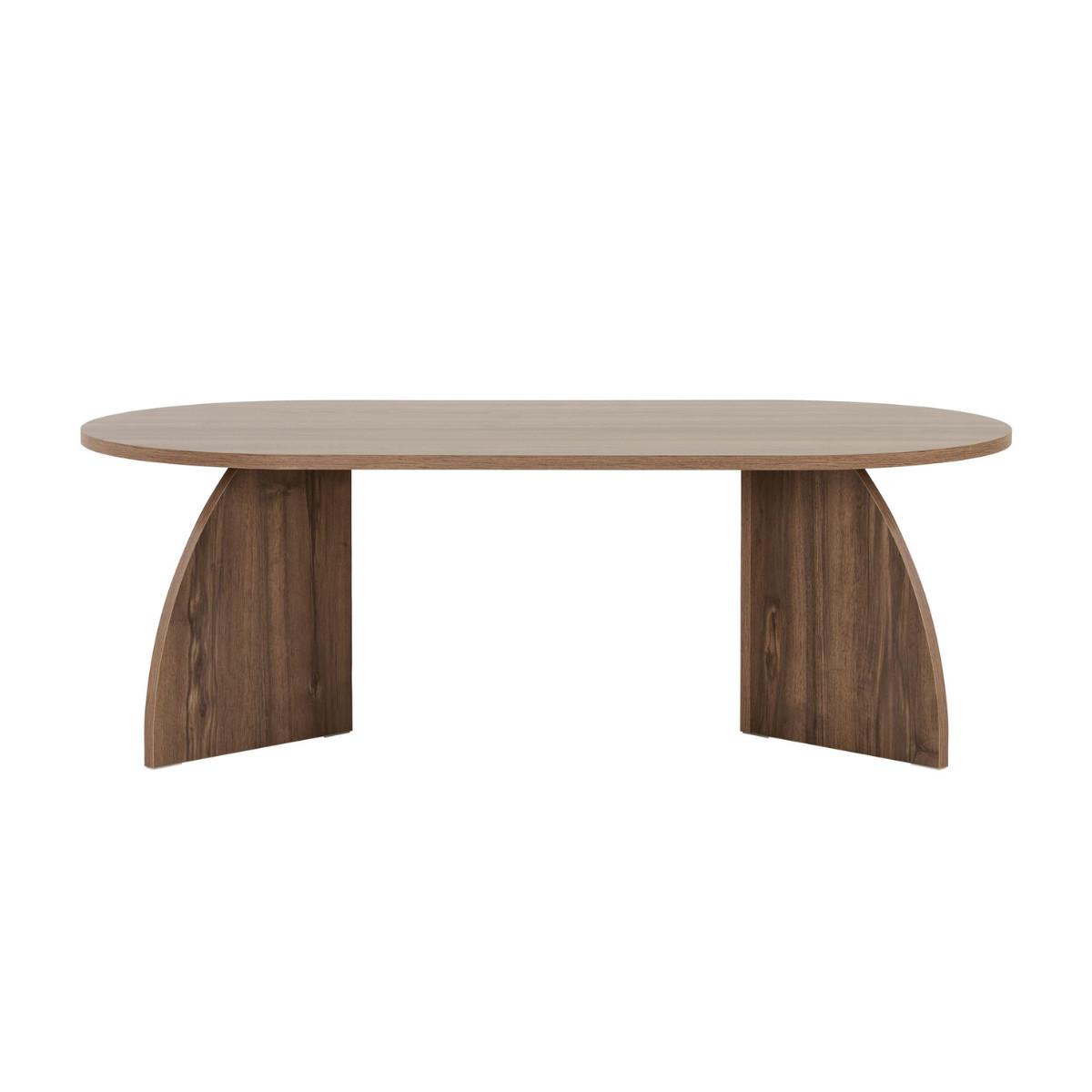 COUCHTISCH mit ovaler Tischplatte und geschwungenen Beinen 120/60/40 cm - Naturfarben, Holzwerkstoff (6.8/60/40cm) - Calicosy