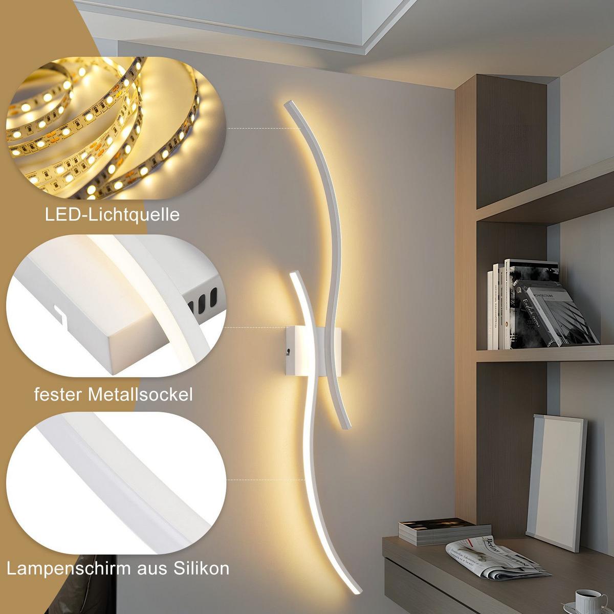 LED WANDLEUCHTE FRANKENBERG II 101.5/13.5/4.9 cm - Weiß, Metall (13.5/4.9/101.5cm) - Nettlife