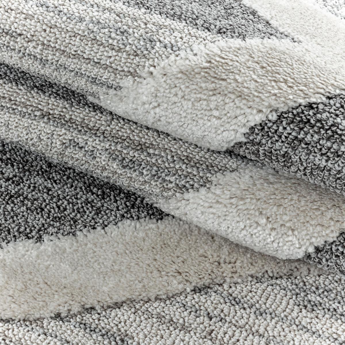 HOCHFLORTEPPICH EISACK, geometrisch, Florhöhe 20 mm, Grau, 140 x 200 cm - Grau, Textil (200/140cm) - KADIMA DESIGN