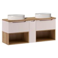 DOPPELWASCHTISCH 140.4cm Riva Kaschmir - Beige, Holzwerkstoff (140.4/60/40cm) - Petits-meubles